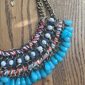 Zara Turquoise Bead Statement Necklace - Women Jewelry